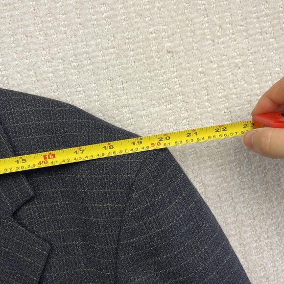 Bill Blass Sport Coat Mens 40R Dark Blue Microcheck Wool Tweed Blazer Formal - Picture 9 of 16